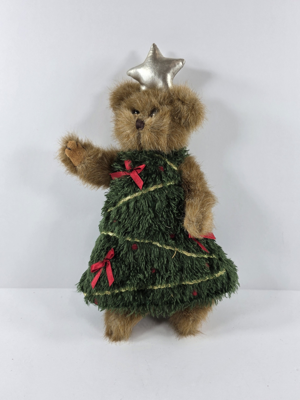 The Bearington Collection Franny Fraser Bear Christmas Tree Dress Plush